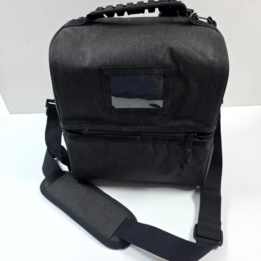 MIER Lunch Bag Black Dual Compartment Insulated Tactical Meal Prep Box Travel